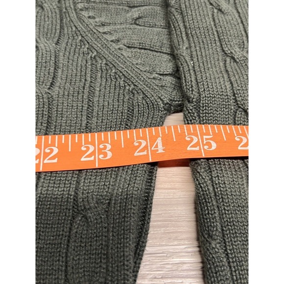 Vintage Tommy Hilfiger‎  Sweater Forest Green Pullover Jumper Mens Large Cable - Picture 6 of 7